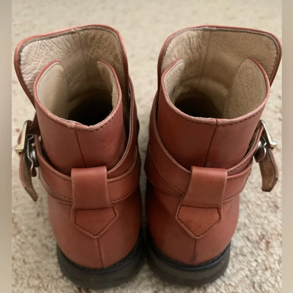 Hush Puppies Brown Leather Ankle Boots Size 6 - Picture 4 of 8